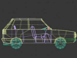 low poly cartoon city car 03 3D Model