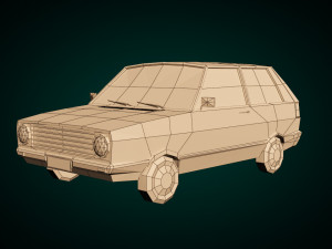 low poly cartoon city car 03 3D Model