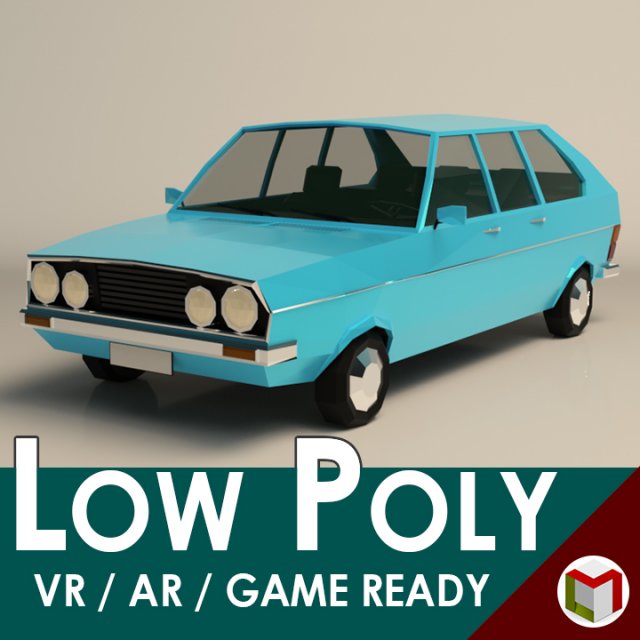 low poly sedan car 03 3Dモデル .c4d .max .obj .3ds .fbx .stl .blend