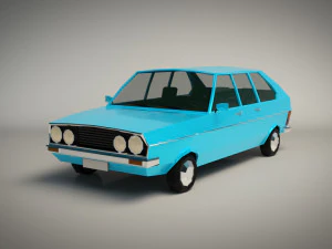low poly sedan car 03 3D Model