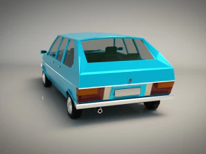 low poly sedan car 03 3D Model