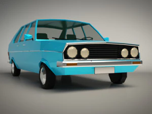 low poly sedan car 03 3D Model