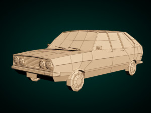 low poly sedan car 03 3Dモデル