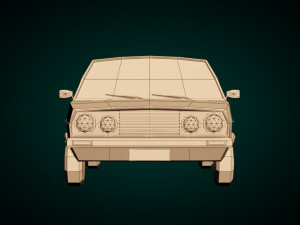 low poly sedan car 03 3Dモデル