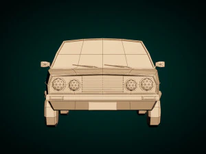 low poly sedan car 03 3D Model