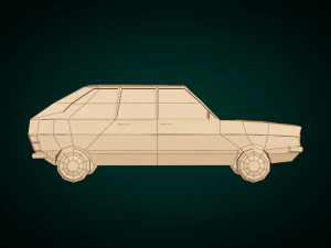 low poly sedan car 03 3D Model