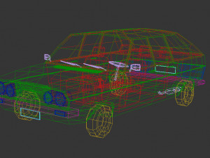 low poly sedan car 03 3Dモデル