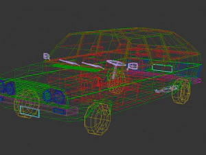 low poly sedan car 03 3D Model