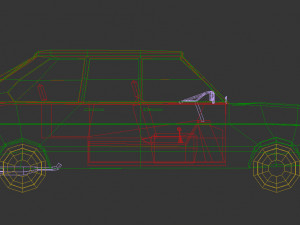 low poly sedan car 03 3Dモデル
