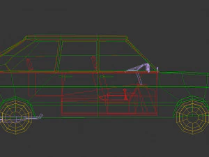 low poly sedan car 03 3D Model