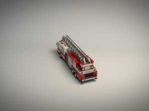 low poly fire truck 3D Модель