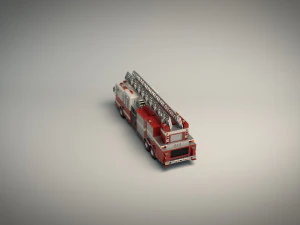 low poly fire truck 3D Model
