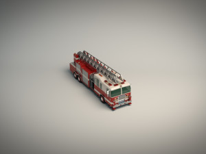 low poly fire truck 3D Модель