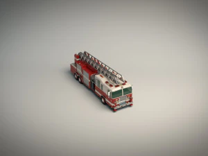 low poly fire truck 3D Model