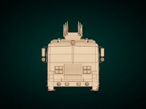 low poly fire truck 3D Модель