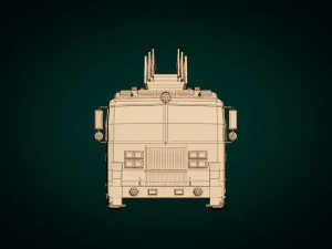low poly fire truck 3D Model