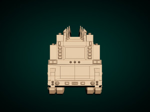 low poly fire truck 3D Модель