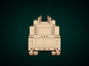 low poly fire truck 3D Model