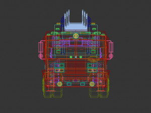 low poly fire truck 3D Модель