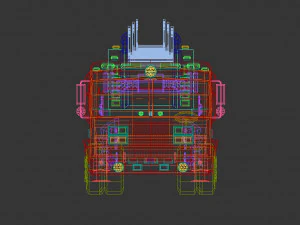 low poly fire truck 3D Model