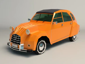 low poly city car 04 3D Model