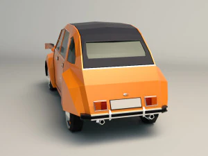 low poly city car 04 3D Model