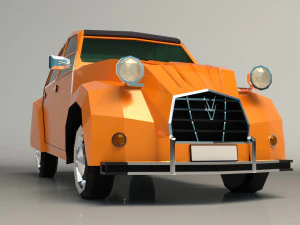 low poly city car 04 3D Model