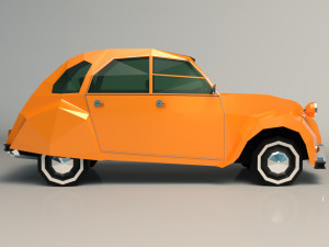 low poly city car 04 Modelo 3D