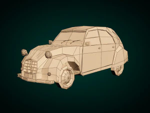 low poly city car 04 3D Model