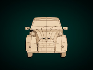low poly city car 04 Modelo 3D