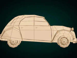 low poly city car 04 3D Model