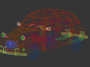 low poly city car 04 Modelo 3D