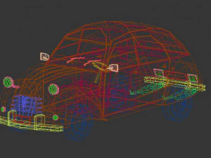 low poly city car 04 3D Model