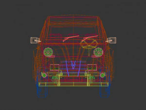 low poly city car 04 3D Model