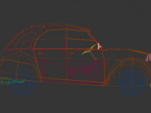 low poly city car 04 Modelo 3D