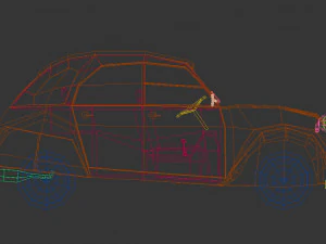 low poly city car 04 3D Model
