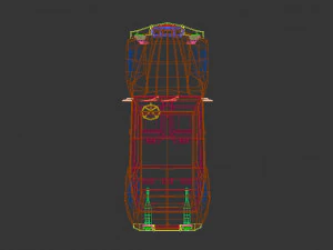 low poly city car 04 3D Model