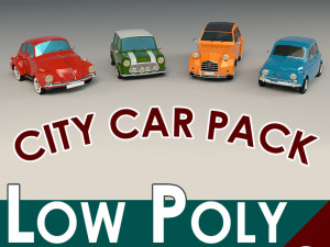 low poly city car pack 3D Model