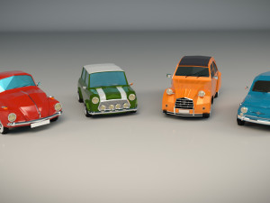 low poly city car pack 3D Модель