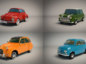 low poly city car pack 3D Модель
