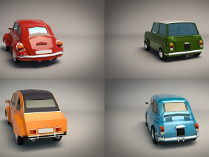 low poly city car pack 3D Модель