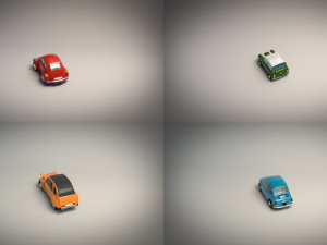 low poly city car pack 3D Модель