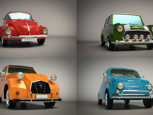 low poly city car pack 3D Модель