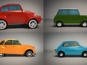 low poly city car pack 3D Модель