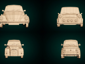 low poly city car pack 3D Модель