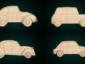 low poly city car pack 3D Модель
