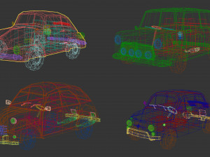 low poly city car pack 3D Модель