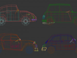low poly city car pack 3D Модель