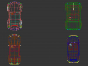 low poly city car pack 3D Модель