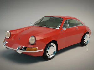 low poly sports car 3D Model
